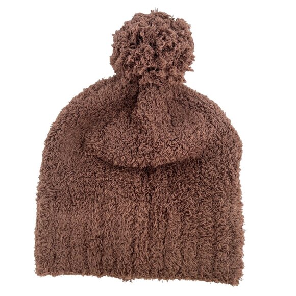 Barefoot Dreams CozyChic Pom Pom Beanie Scarf Set in Chestnut NWT - Picture 2 of 10